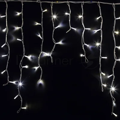 Гирлянда Neon-night Айсикл (бахрома) светодиодный, 5,6 х 0,9 м, белый провод каучук, 230 В, диоды белые, 240 LED