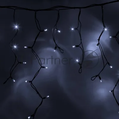 Гирлянда Neon-night Айсикл (бахрома) светодиодный, 5,6 х 0,9 м, черный провод "каучук", 230 В, диоды белые, 240 LED