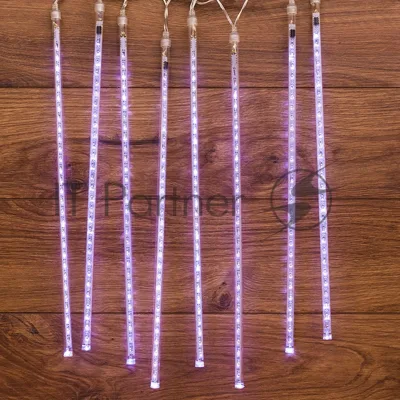 Гирлянда Neon-night "Тающие сосульки" светодиодная, 8шт х 50см, шаг 50см, 230 В (с трансформатором) белые светодиоды