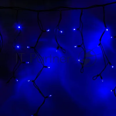 Гирлянда Neon-night Айсикл (бахрома) светодиодный, 5,6 х 0,9 м, с эффектом мерцания,черный провод "каучук", 230 В, диоды синие, 240 LED