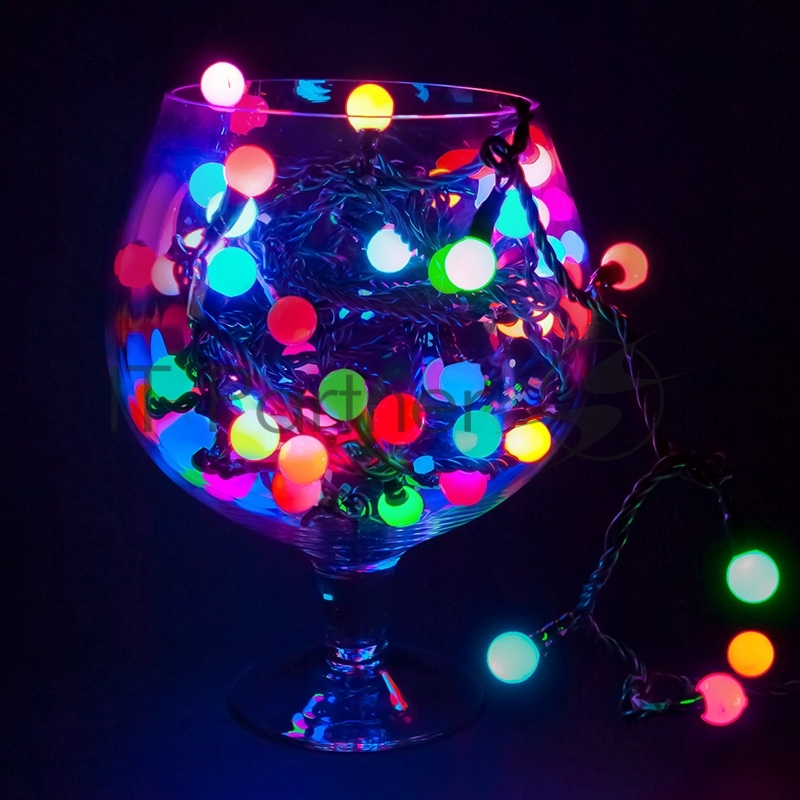 Гирлянда Neon-night "Мультишарики" Ø17,5 мм, 10 м, темно-зеленый ПВХ, 80 диодов, цвет Мультиколор