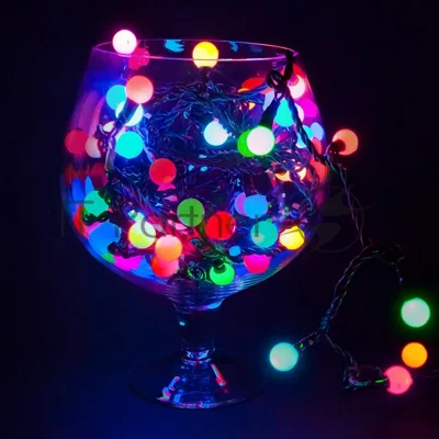 Гирлянда Neon-night "Мультишарики" Ø17,5мм, 20 м, черный ПВХ, 200 диодов, цвет RGb