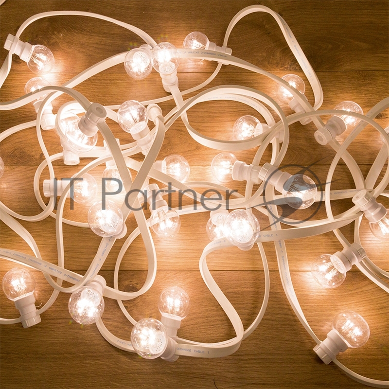 Гирлянда Neon-night LED Galaxy Bulb String 10м, белый каучук, 30 лампx6 LED белый, влагостойкая IP65