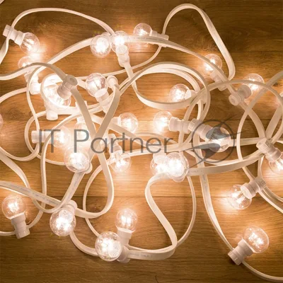 Гирлянда Neon-night LED Galaxy Bulb String 10м, белый каучук, 30 лампx6 LED белый, влагостойкая IP65