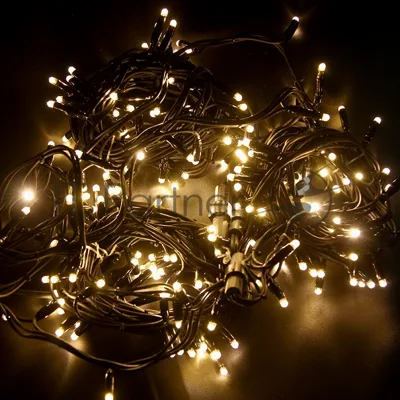 Гирлянда Neon-night "Дюраплей LED" 100% Flashing, 20м, черный каучук, 200 диодов, теплый белый