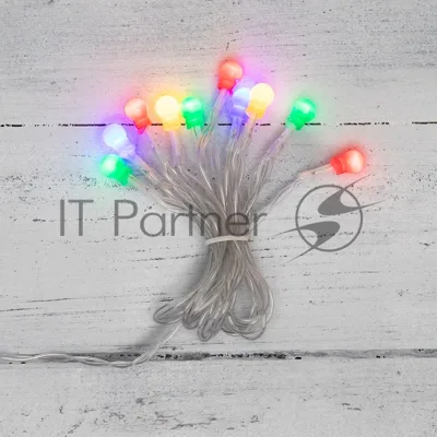 Гирлянда Neon-night светодиодная "Шарики" 1.5 м, 10 LED, прозрачный ПВХ, цвет свечения мультиколор, 2 х АА (батарейки не в комплекте)