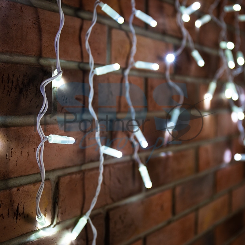 Гирлянда Neon-night Айсикл (бахрома) светодиодный, 2,4 х 0,6 м, белый провод, 230 В, диоды белые, 76 LED