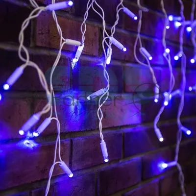 Гирлянда Neon-night Айсикл (бахрома) светодиодный, 2,4х0,6м, эффект мерцания, белый провод, 230 В, диоды синие, 88 LED