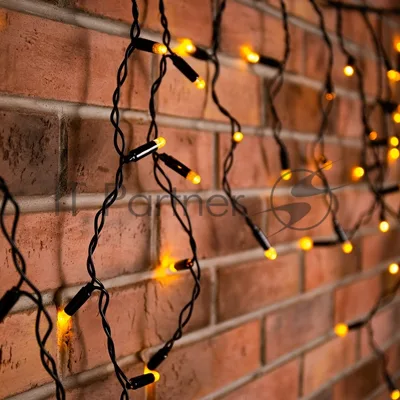 Гирлянда Neon-night Айсикл (бахрома) светодиодный, 4,8 х 0,6 м, черный провод, 230 В, диоды теплый белый, 176 LED