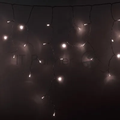 Гирлянда Neon-night Айсикл (бахрома) светодиодный, 4,8 х 0,6 м, прозрачный провод, диоды теплый белый, 176 LED