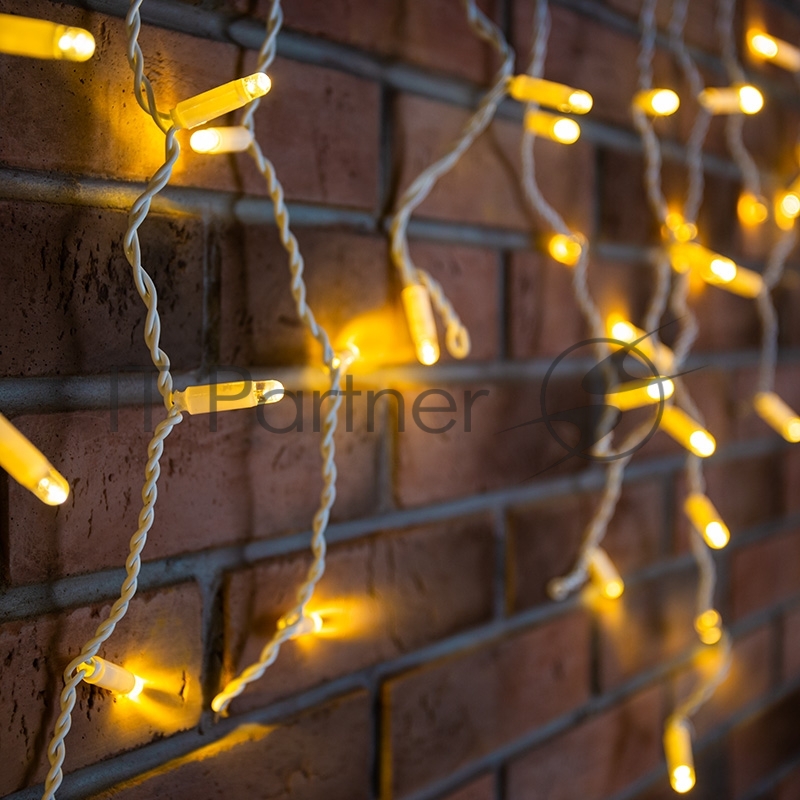 Гирлянда Neon-night Айсикл (бахрома) светодиодный, 4,8 х 0,6 м, белый провод, 230 В, диоды теплый белый, 176 LED