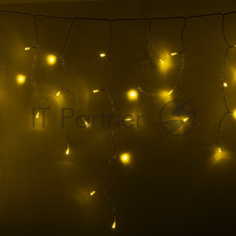 Гирлянда Neon-night Айсикл (бахрома) светодиодный, 4,8 х 0,6 м, прозрачный провод, 230 В, диоды желтые, 176 LED