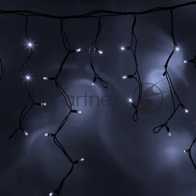 Гирлянда Neon-night Айсикл (бахрома) светодиодный, 4,0 х 0,6 м, черный провод каучук, 230 В, диоды белые, 128 LED