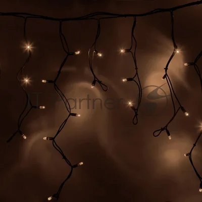 Гирлянда Neon-night Айсикл (бахрома) светодиодный, 4,0 х 0,6 м, черный провод каучук, 230 В, диоды теплый белый, 128 LED