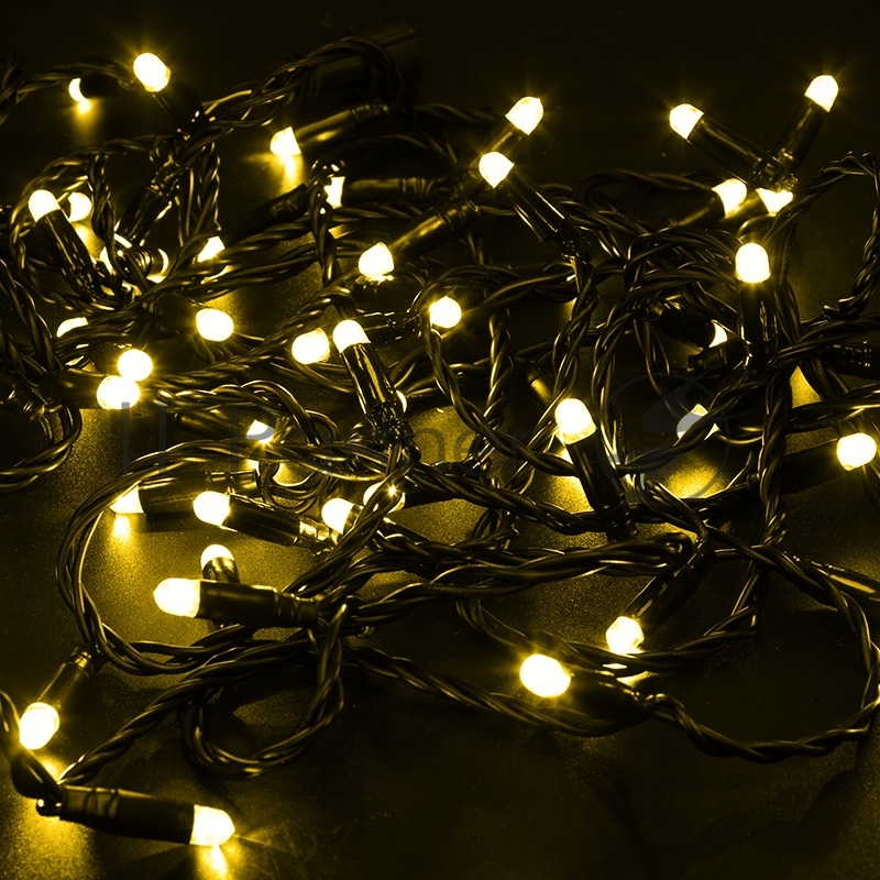 Гирлянда Neon-night Нить 10м, с эффектом мерцания, черный ПВХ, 24В, Желтый