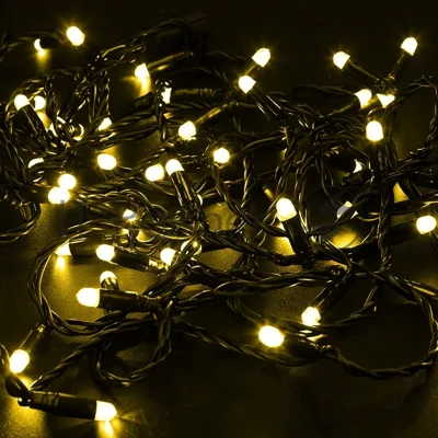 Гирлянда Neon-night Нить 10м, с эффектом мерцания, черный ПВХ, 24В, Желтый