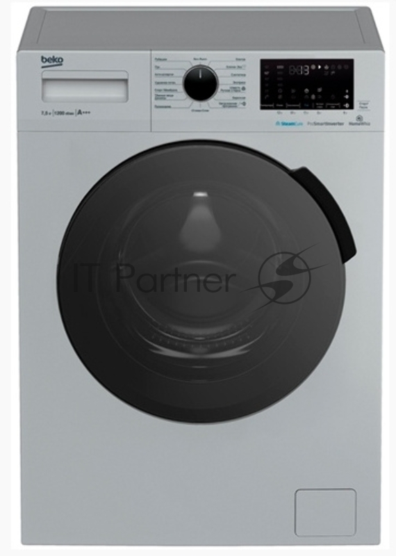 Стиральная машина Beko WSPE7H616S cеребристый, загрузка фронтальная 7,5 кг, 1200 об/мин., класс: А