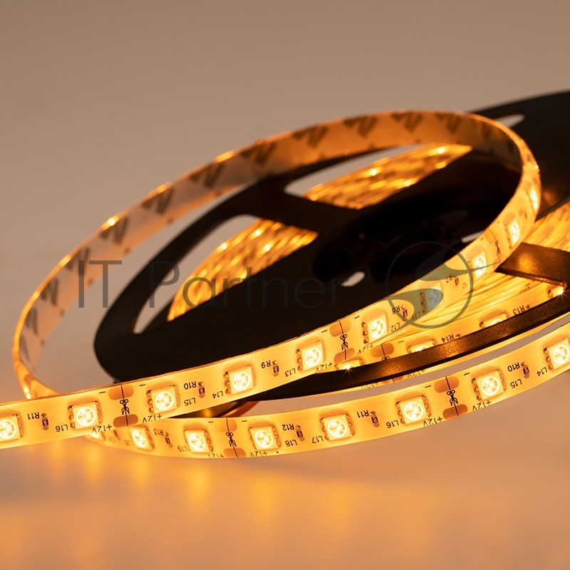Лента светодиодная силикон, 10 мм, IP65, SMD 5050, 60 LED/m, 12 V, цвет свечения желтый