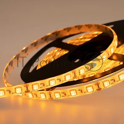 Лента светодиодная силикон, 10 мм, IP65, SMD 5050, 60 LED/m, 12 V, цвет свечения желтый