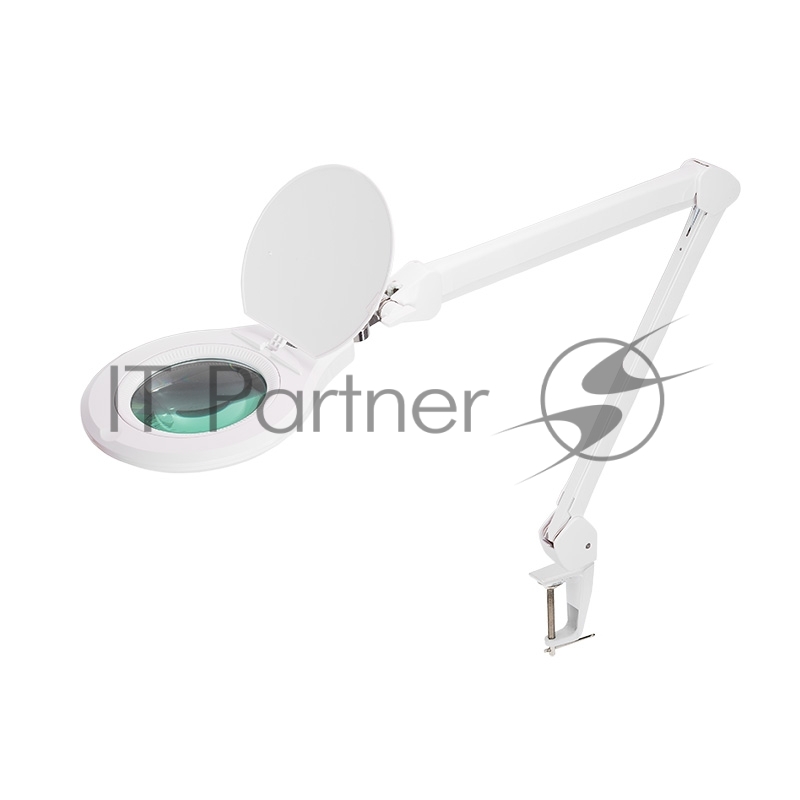 Лупа на струбцине Rexant, круглая, 5D, с подсветкой 72 SMD, сенсорный регулятор яркости, белая