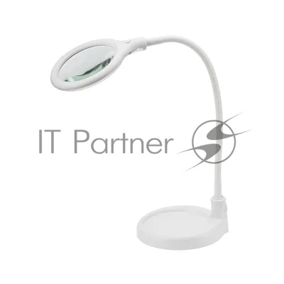 Лупа настольная 3D Rexant с подсветкой 30 LED, подставка+прищепка, белая