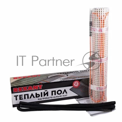 Теплый пол (нагревательный мат) Rexant Extra, площадь 1,0 м2 (0,5 х 2,0 метра), 160Вт, (двух жильный)