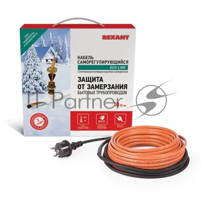 Греющий саморегулирующийся кабель Rexant (в трубу) 10HTM2-CT (6м/60Вт)