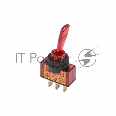 Тумблер Rexant 12V 20А (3c) ON-OFF однополюсный с красной подсветкой