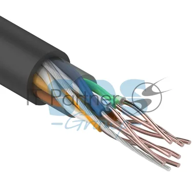 Кабель UTP Rexant 4PR 24AWG, CU (медь), CAT5e, 100 МГц, PE, черный, OUTDOOR, бухта 50 м