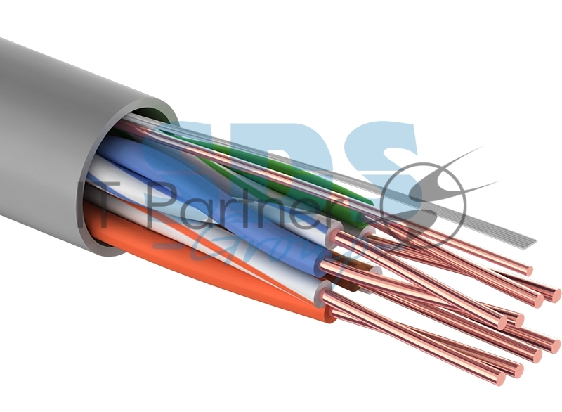 Кабель UTP Rexant 4PR 24AWG, CU (медь), cat.5e, 100 МГц, PVC, серый, бухта 50 м