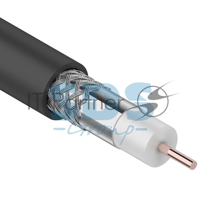 Кабель коаксиальный PROconnect RG-6U, 75 Ом, CCS/Al/Al, 48%, бухта 100 м, черный OUTDOOR
