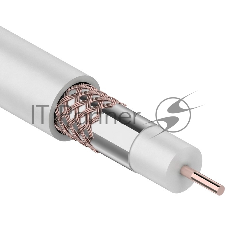 Кабель коаксиальный PROconnect RG-6U+Cu, 75 Ом, Cu/Al/Cu, 48%, бухта 100 м, белый