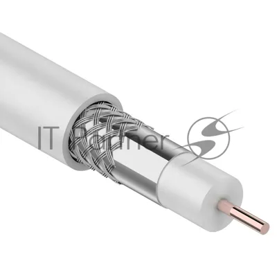 Кабель коаксиальный Rexant RG-6U, 75 Ом, CCS/Al/Al, 64%, 305 м, белый