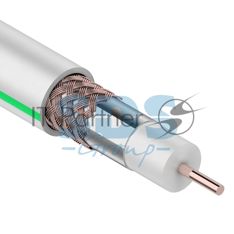 Кабель коаксиальный PROconnect SAT 703B, 75 Ом, CCS/Al/Al, 75%, бухта 20 м, белый