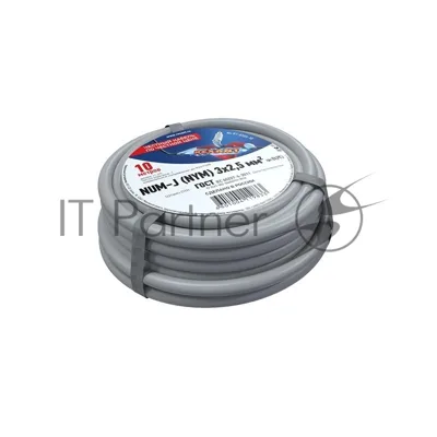 Кабель силовой медный Rexant NUM-J 3x2,5 мм², длина 10 метров, ГОСТ 31996-2012, ТУ 3520-015-38229892-2015