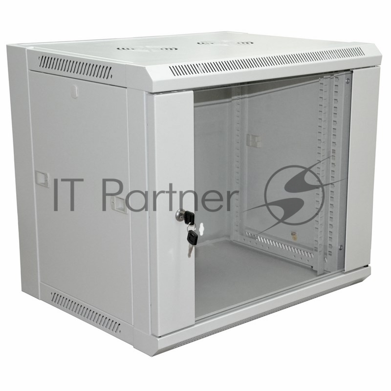 Настенный шкаф Rexant PRO 6U 600×600×370 мм (ШxГxВ) 19" - передняя дверь стекло, боковые стенки съемные (разобранный), RAL 7035