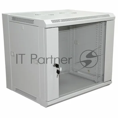 Настенный шкаф Rexant PRO 6U 600×600×370 мм (ШxГxВ) 19" - передняя дверь стекло, боковые стенки съемные (разобранный), RAL 7035