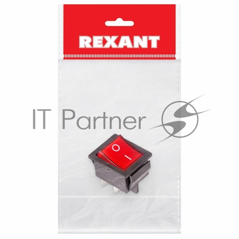 Выключатель клавишный Rexant 250V 16А (4с) ON-OFF красный с подсветкой (RWB-502, SC-767, IRS-201-1) Индивидуальная упаковка 1 шт