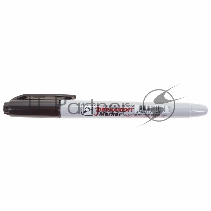 Маркер перманентный Crown "Multi Marker Super Slim" 1 мм, черный, пулевидный