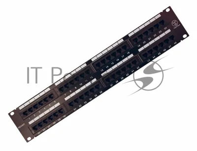 Патч-панель Rexant 19", 2U, 48 портов RJ-45, категория 5e, UTP неэкранированная, черная