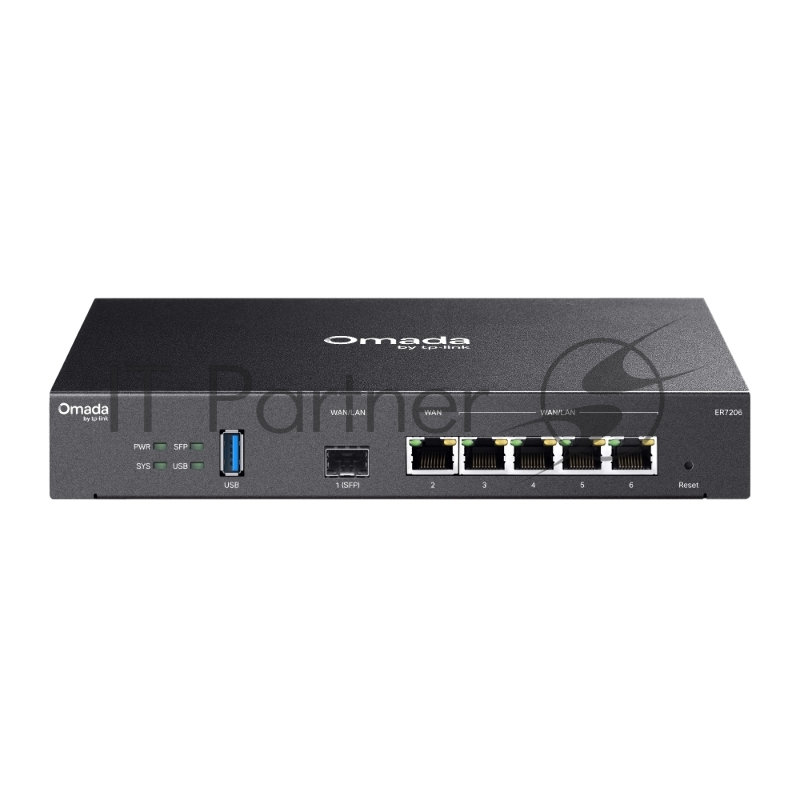 Маршрутизатор TP-Link TL-ER7206, 1×1 Гбит/с SFP WAN + 1×1 Гбит/с WAN + 2×1 Гбит/с WAN/LAN + 2×1 Гбит/с LAN, управляемый