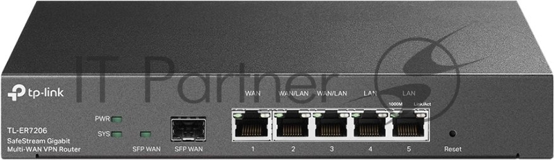 Маршрутизатор TP-Link Gigabit multi-WAN VPN router, 1 Gb SFP WAN,1 Gb RJ-45 WAN, 2 Gb WAN/LAN, 2 Gb fixed LAN ports