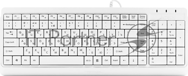 Клавиатура проводная A4Tech Fstyler FK15, USB, белый