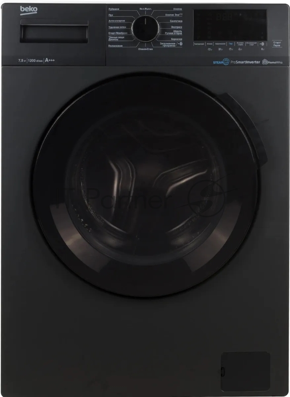 Стиральная машина Beko WSPE7H616A темно-серый, загрузка фронтальная 7,5 кг, 1200 об/мин., класс: А
