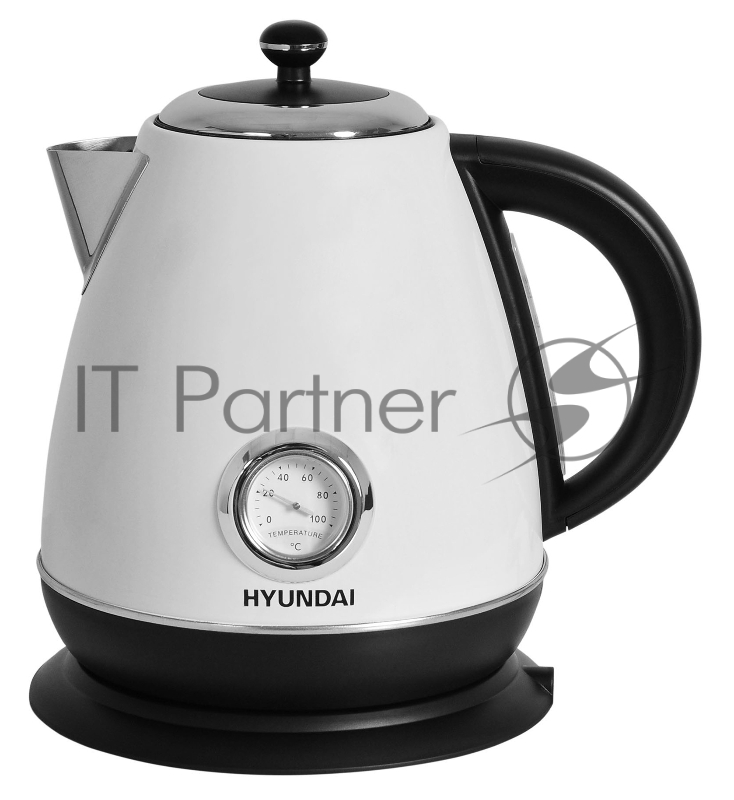 Чайник электрический Hyundai HYK-S4502 1.7 л, 2200 Вт, жемчужный/черный (корпус: нержавеющая сталь/пластик)