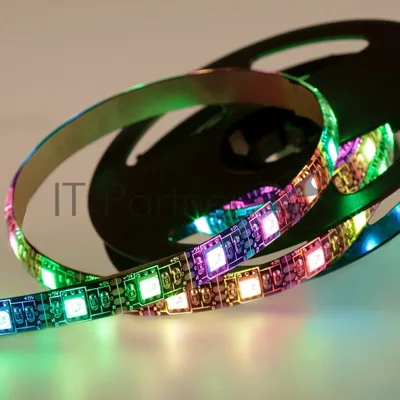 Лента светодиодная с USB коннектором 5 В, 10 мм, IP65, SMD 5050, 60 LED/m, цвет свечения RGb