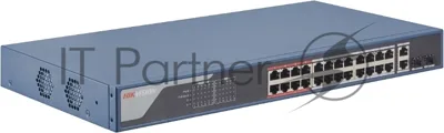 Коммутатор Hikvision DS-3E1326P-EI, 24×100 Мбит/с PoE+ + 2×1 Гбит/с Combo, управляемый