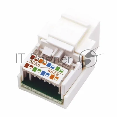Модуль Rexant Keystone Jack RJ-45(8P8C), UTP неэкранированный, cat.5e, тип 180 градусов, белый