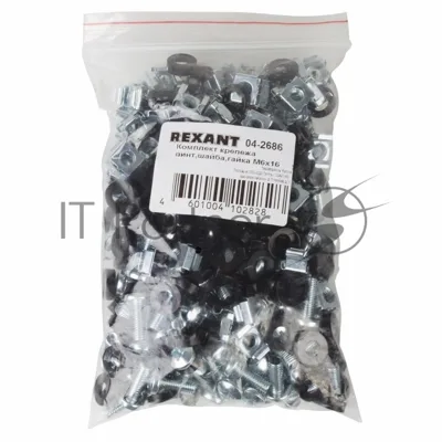 Комплект крепежа Rexant винт+шайба+гайка M6x16