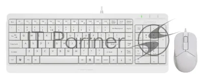 Комплект клавиатура+мышь A4Tech FStyler F1512 проводной, USB, 1200 DPI, белый